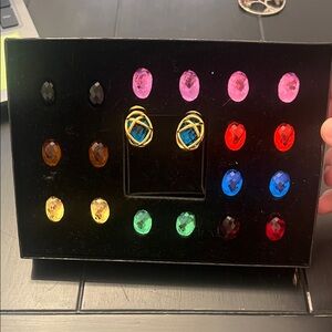 Joan Rivers gold pierced earrings set